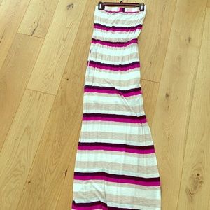 Cotton strapless beach maxi dress Small